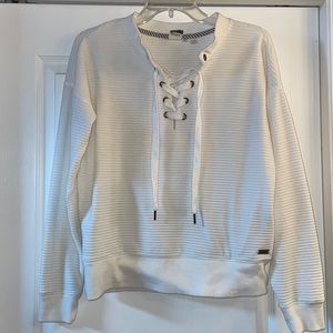 Roxy Lucky Sunshine Lace-Up Velour Sweatshirt